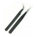 Set of 2 x tweezers for nano and micro caches - Stainless steel (MATT BLACK finish) 12/15